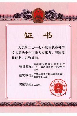 2017扬州市科技进步二等奖公司